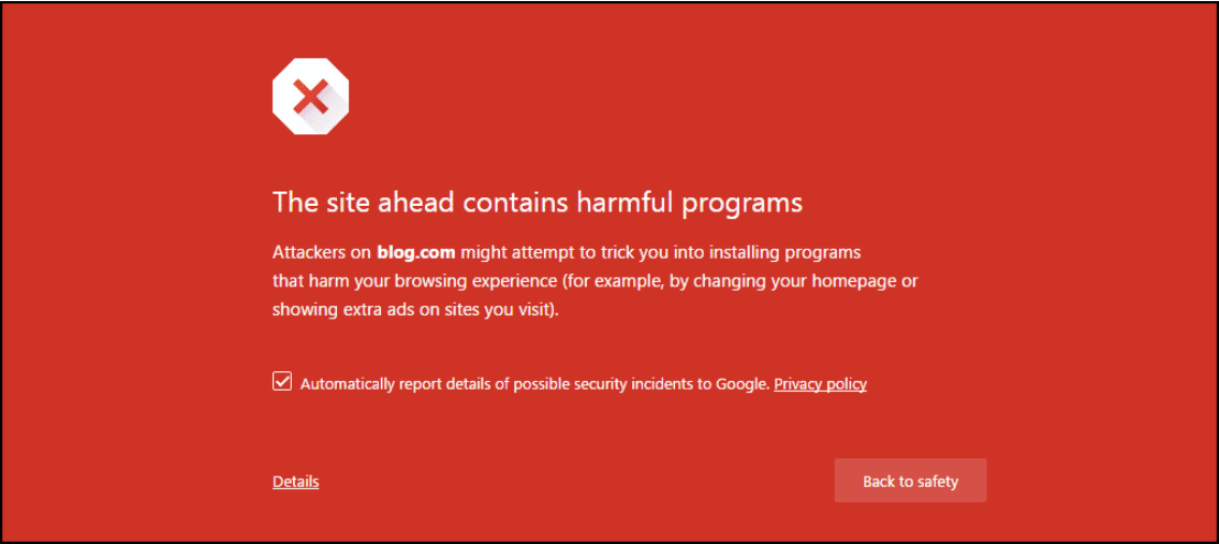 Unsafe Website Example